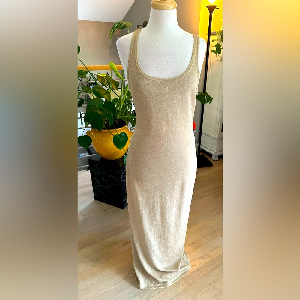 Vintage Full Length Gold Shimmer Dress